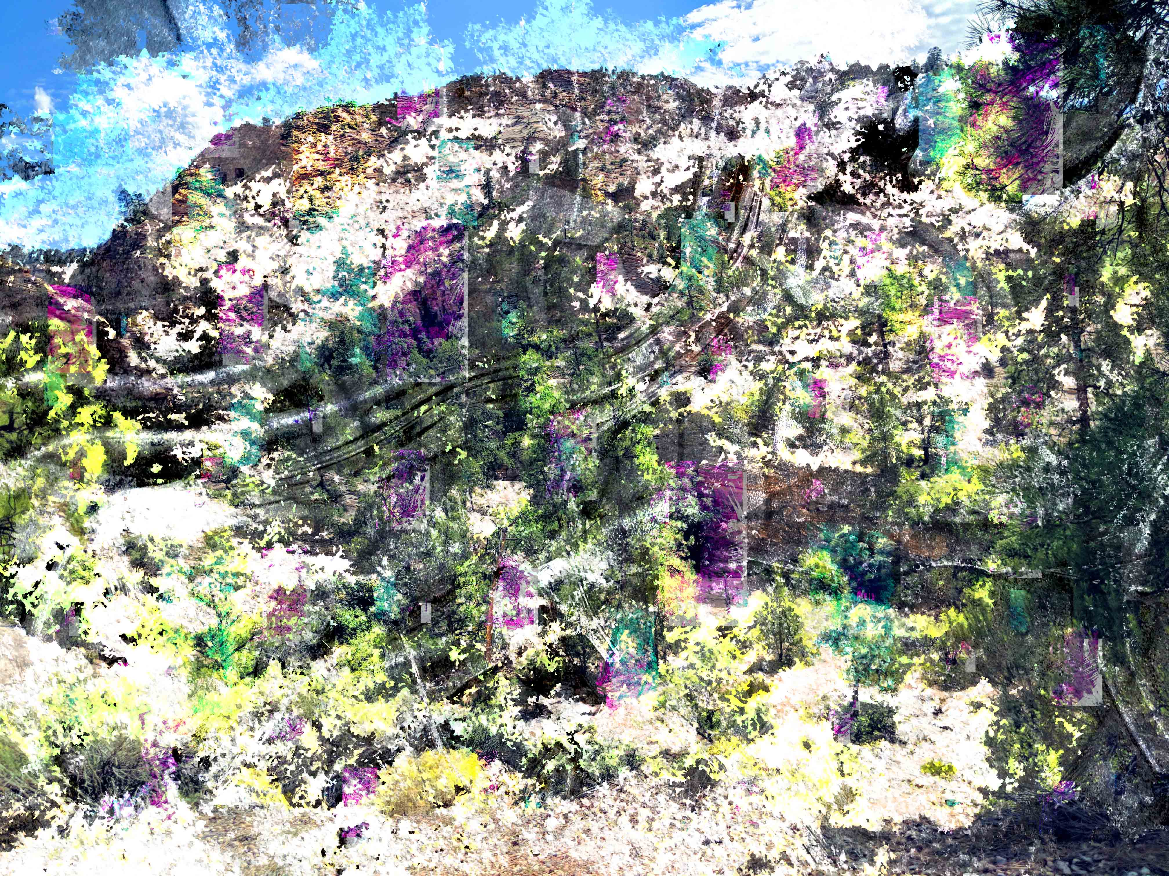 A stylized scene from Zion National Park