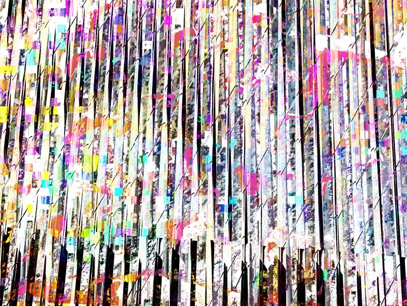 Three photos of different angles and zoom lengths of one collection of repeating lines (pretty cool, honestly)