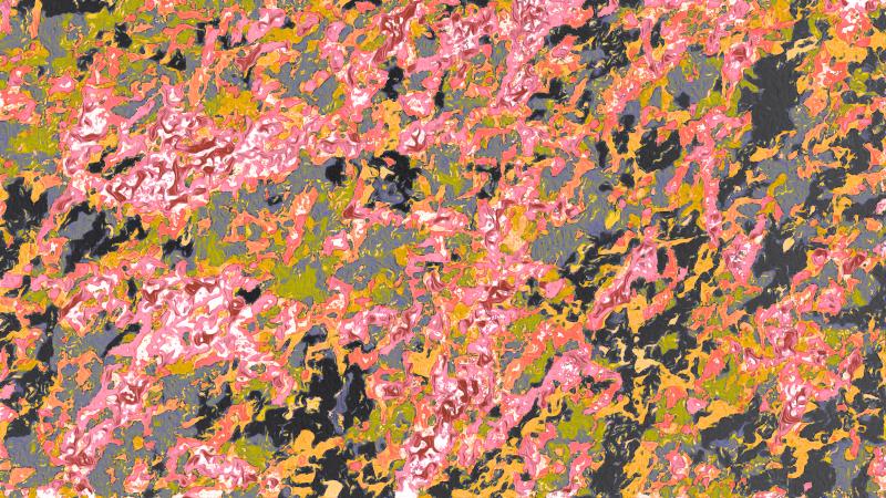 abstract expressionist nonsense in pink, yellow, and black