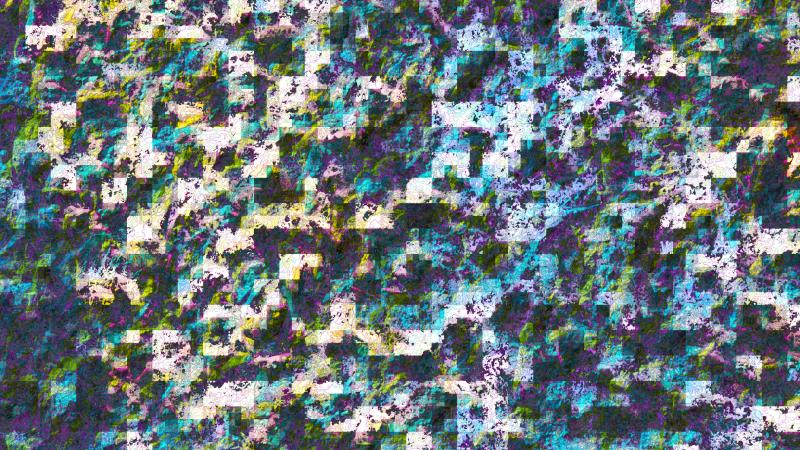 abstract expressionist nonsense in white, purple, green, and blue